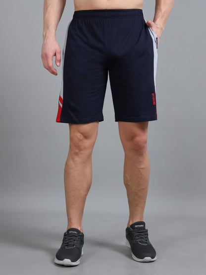 Bio Washed Cut n Sew Men's Shorts DK.NAVY & RED TK739