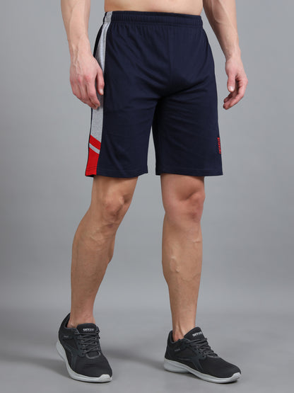 Bio Washed Cut n Sew Men's Shorts DK.NAVY & RED TK739