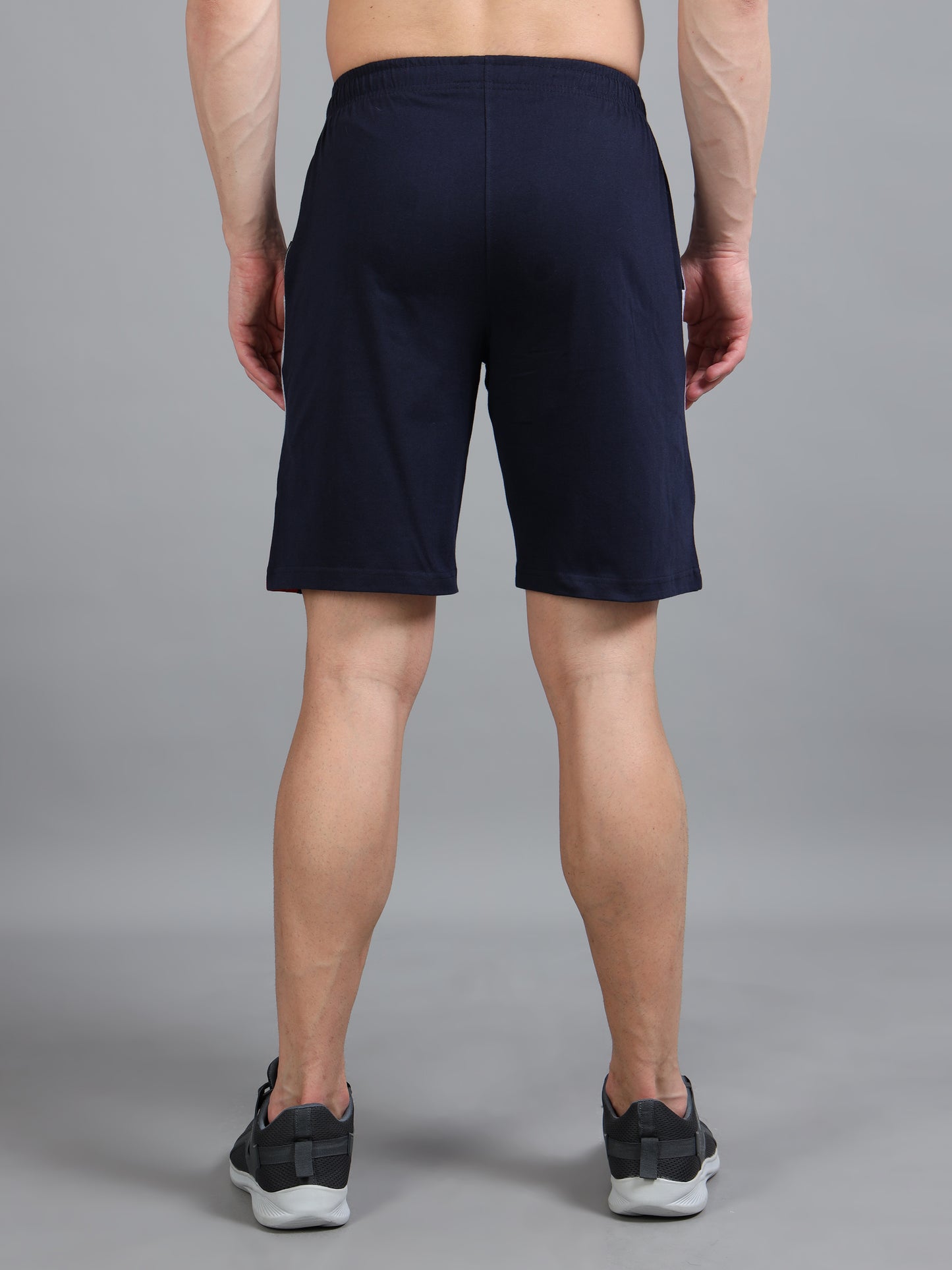 Bio Washed Cut n Sew Men's Shorts DK.NAVY & RED TK739