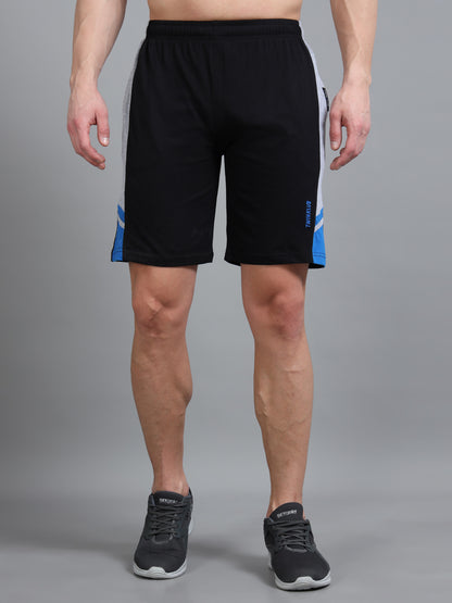 Bio Washed Cut n Sew Men's Shorts BLACK & ROYAL TK739