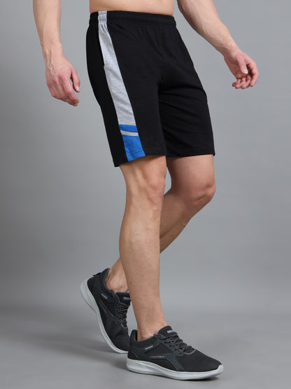 Bio Washed Cut n Sew Men's Shorts BLACK & ROYAL TK739