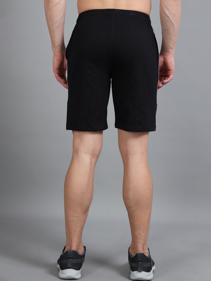 Bio Washed Cut n Sew Men's Shorts BLACK & ROYAL TK739