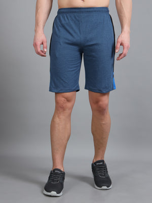Bio Washed Cut n Sew Men's Shorts BLUE MELANGE & ROYAL TK739