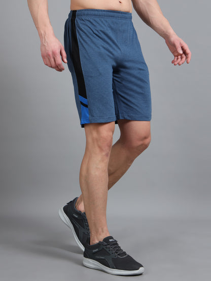 Bio Washed Cut n Sew Men's Shorts BLUE MELANGE & ROYAL TK739