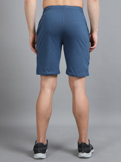 Bio Washed Cut n Sew Men's Shorts BLUE MELANGE & ROYAL TK739