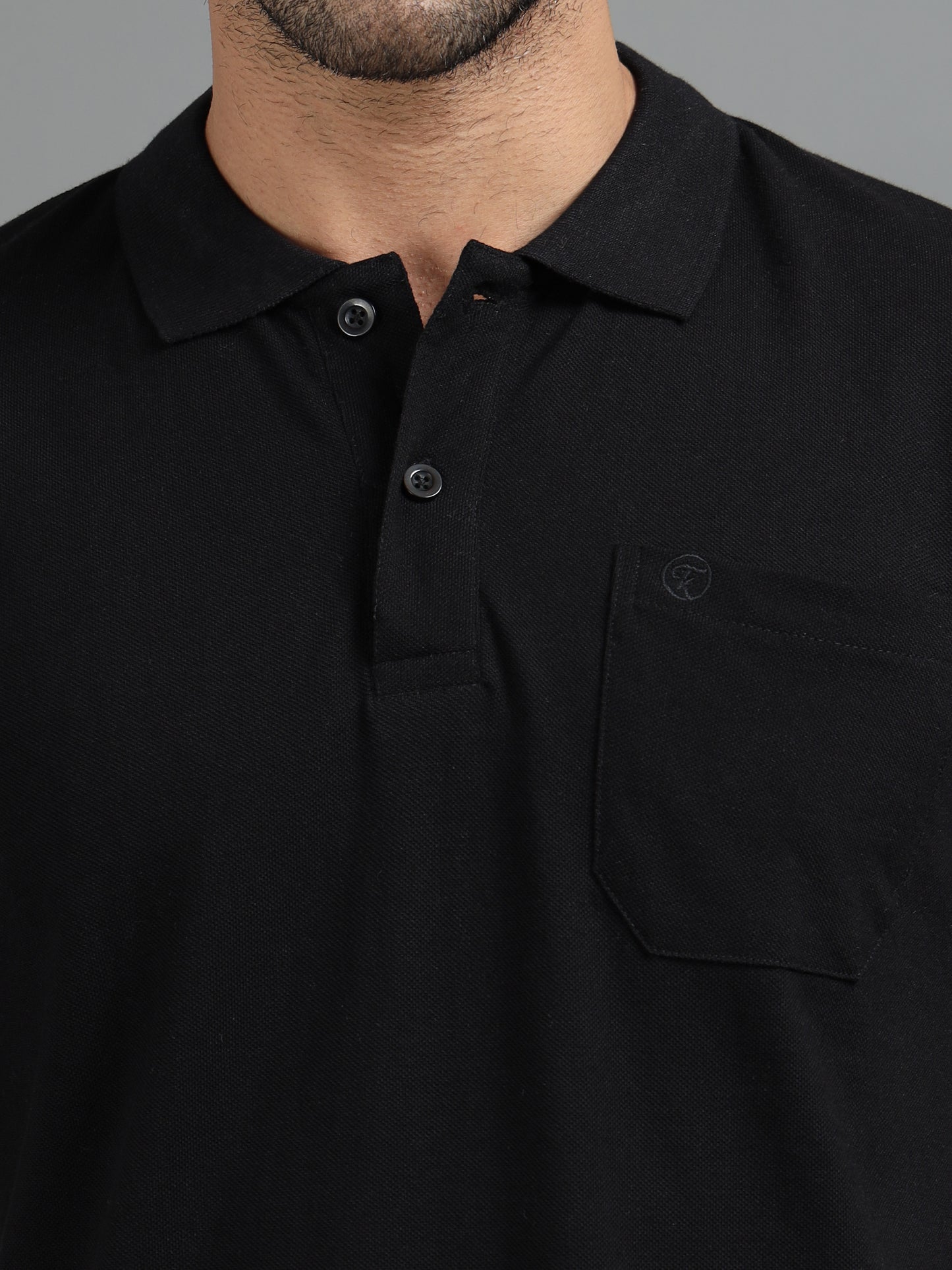 Mens Executive Cotton Polos with Pocket Raven Black Polo T-shirt TK707