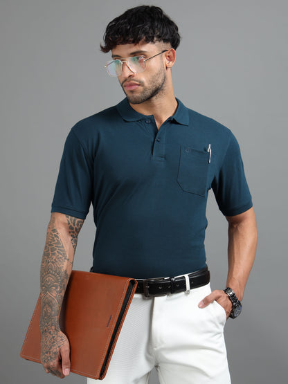 Mens Executive Cotton Polos with Pocket Airforce Polo T-shirt TK707