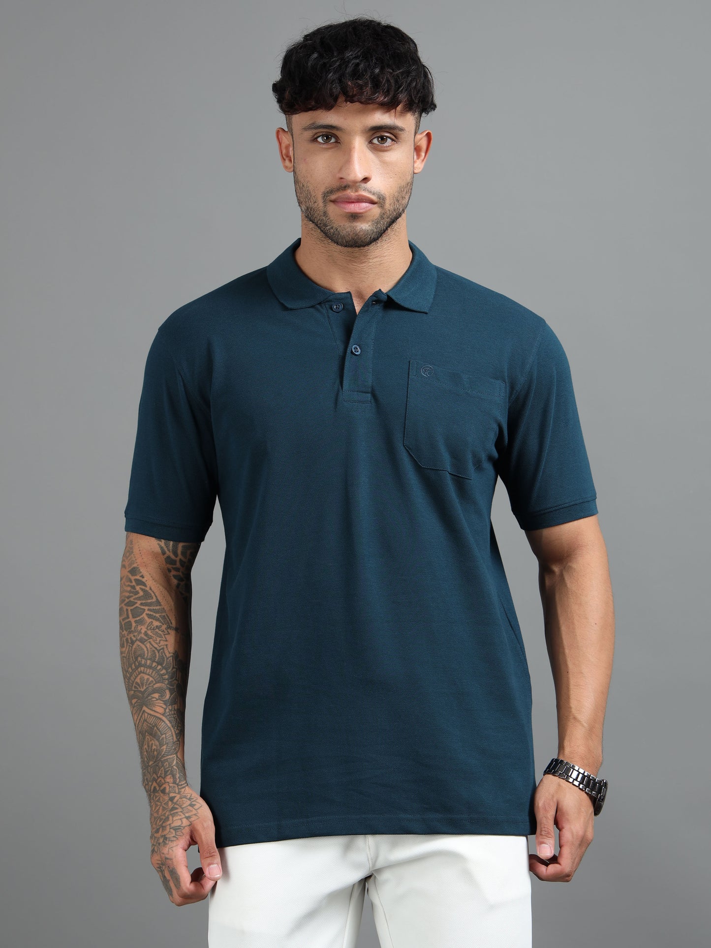 Mens Executive Cotton Polos with Pocket Airforce Polo T-shirt TK707