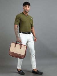 Mens Executive Cotton Polos with Pocket Army green Polo T-shirt TK707