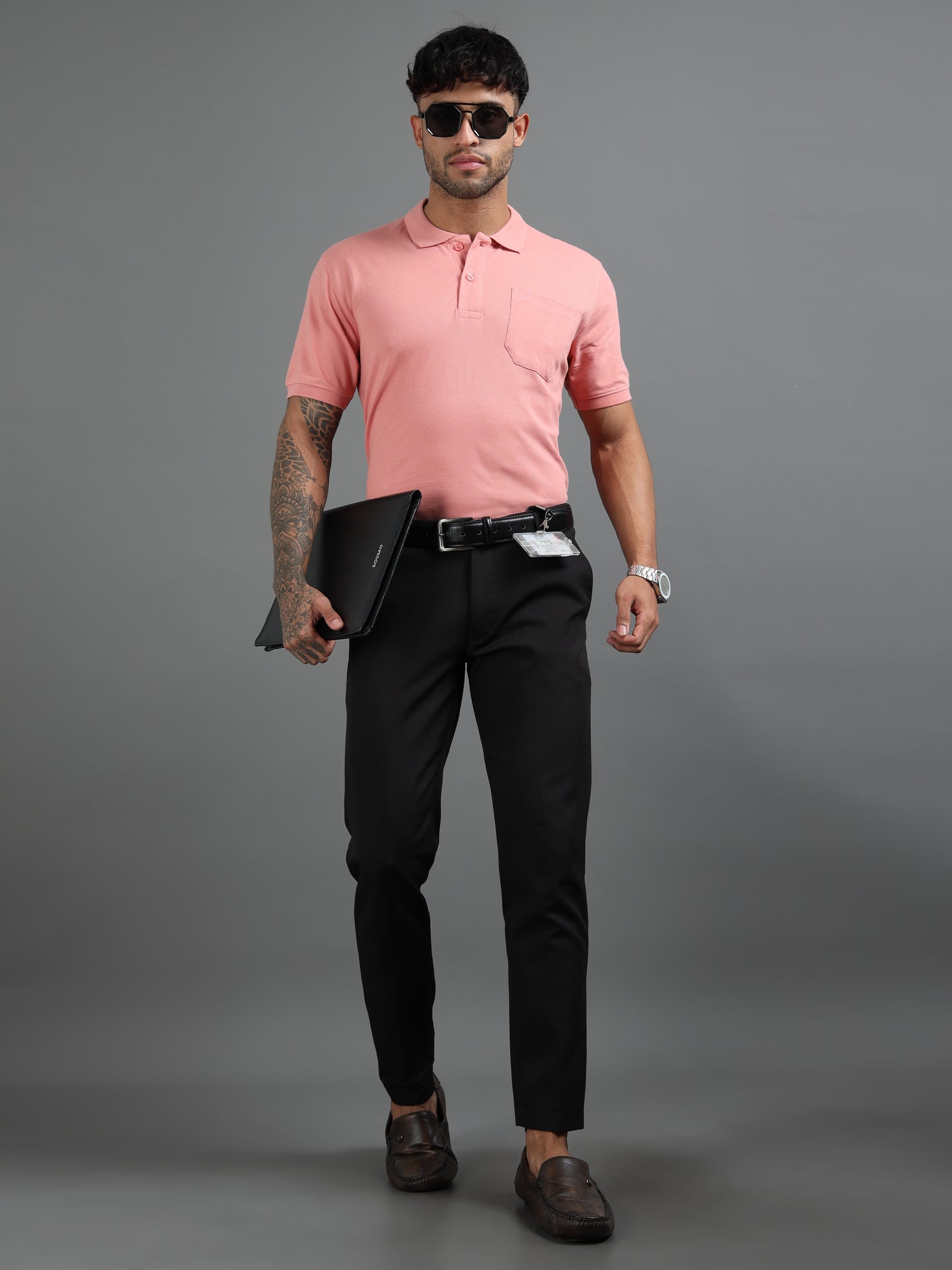 Mens Executive Cotton Polos with Pocket Melon Polo T-shirt TK707