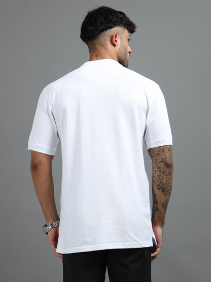 Mens Executive Cotton Polos with Pocket Misty White Polo T-shirt TK707