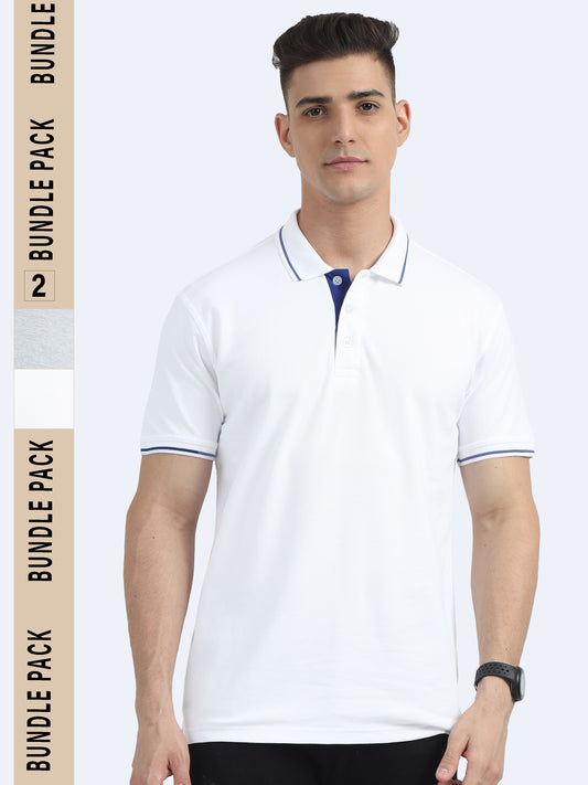 Pack Of 2 Mens Premium Polo T-shirt TK707 TK735