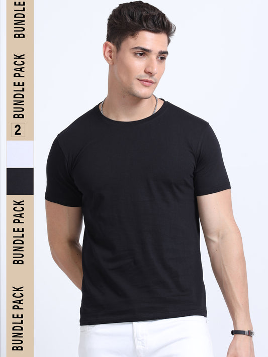 Pack Of 2 Mens Classic Crew Neck T-shirt TK735