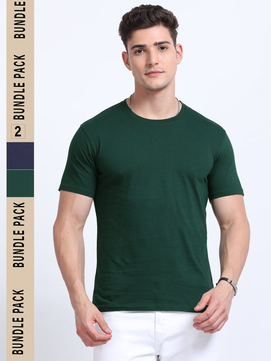 Pack Of 2 Mens Classic Crew Neck T-shirt TK735