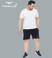 Mens Premium Navy Shorts With Side Cut And Zip Pockets Plus TK711P