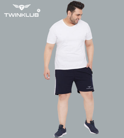Mens Premium Navy Shorts With Side Cut And Zip Pockets Plus TK711P