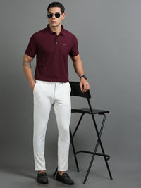 Mens Smart Dry fit Mulberry wine Polo Tees with Pocket TK710