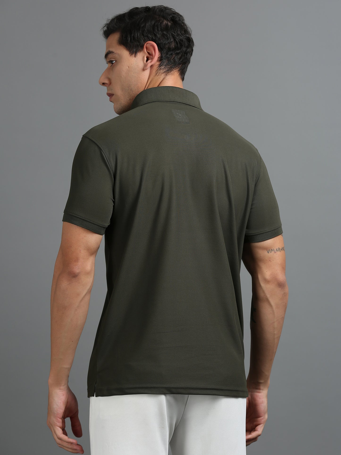Mens Smart Dry fit Cedar Olive Green Polo Tees with Pocket TK710