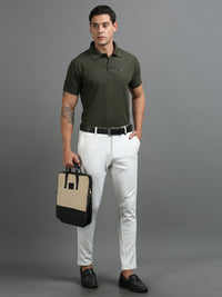 Mens Smart Dry fit Cedar Olive Green Polo Tees with Pocket TK710