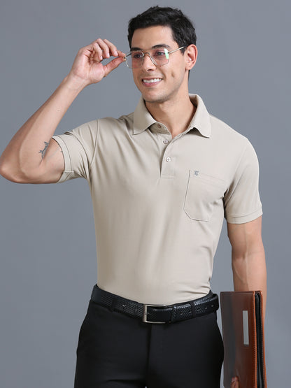 Mens Smart Dry fit Aluminium Polo Tees with Pocket TK710