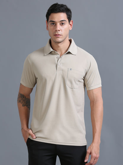 Mens Smart Dry fit Aluminium Polo Tees with Pocket TK710
