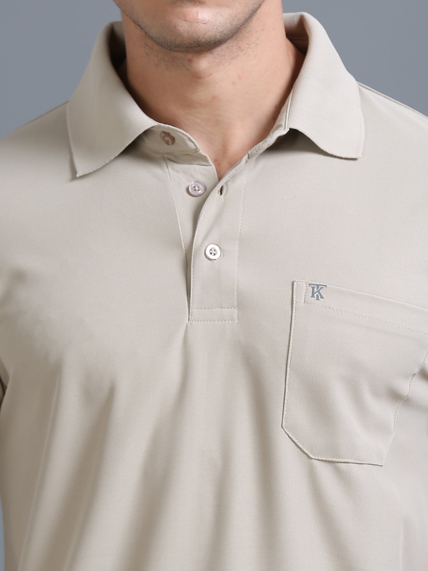 Mens Smart Dry fit Aluminium Polo Tees with Pocket TK710