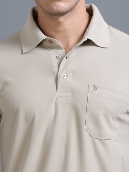 Mens Smart Dry fit Aluminium Polo Tees with Pocket TK710