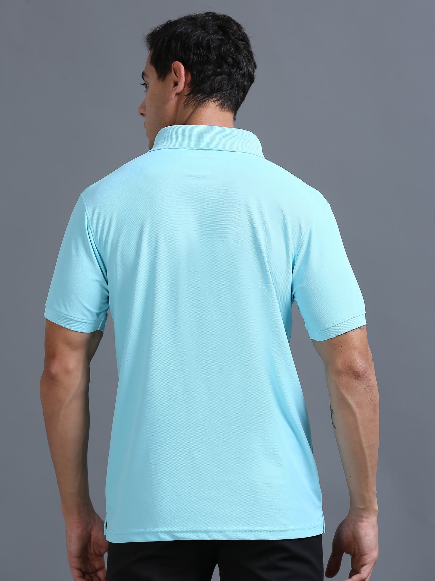 Mens Smart Dry fit Arctic Blue Polo Tees with Pocket TK710