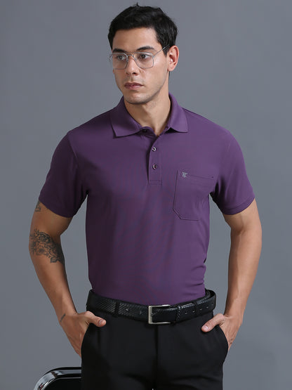 Mens Smart Dry fit Grape Polo Tees with Pocket TK710