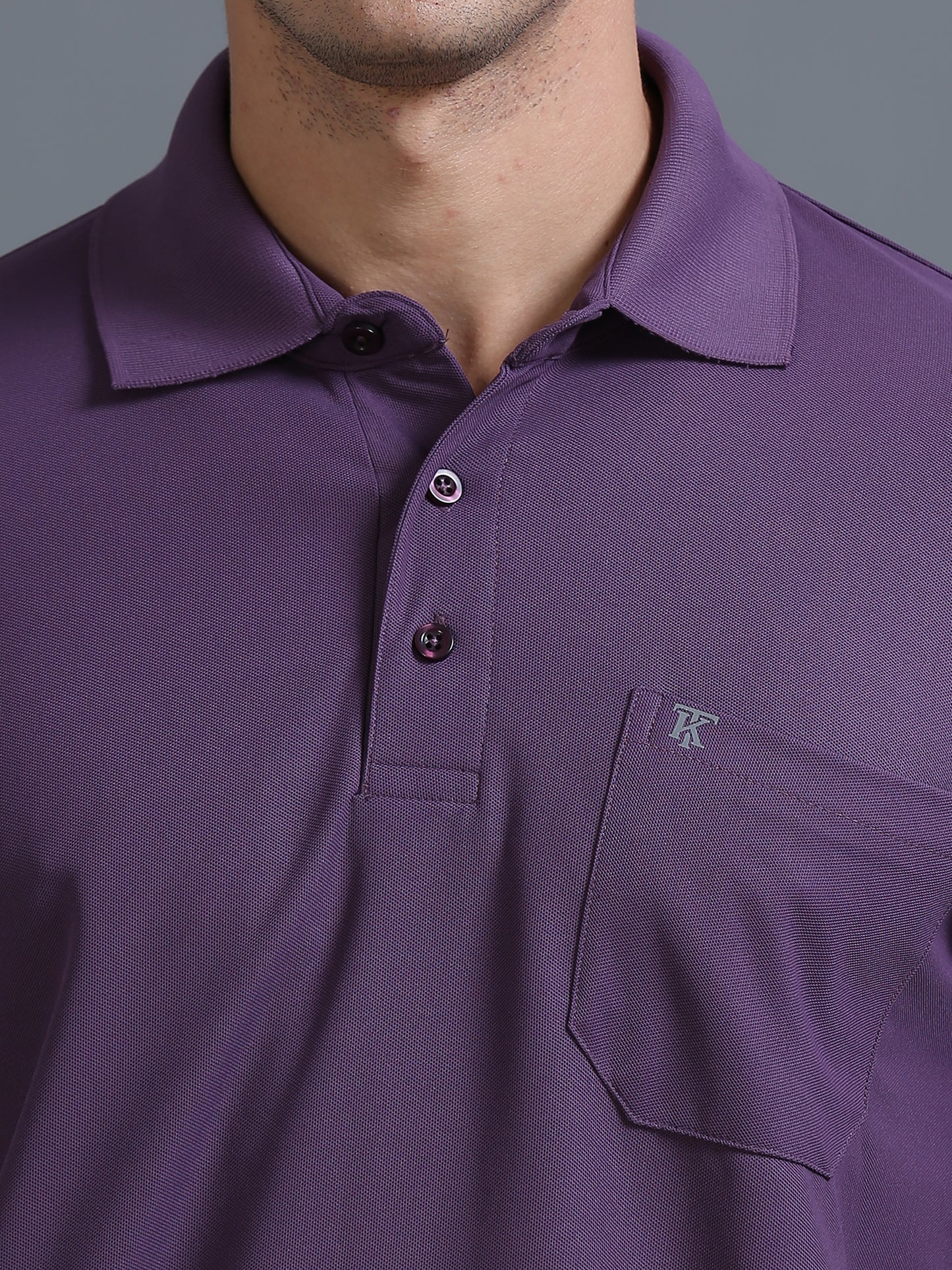 Mens Smart Dry fit Grape Polo Tees with Pocket TK710