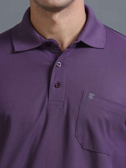 Mens Smart Dry fit Grape Polo Tees with Pocket TK710
