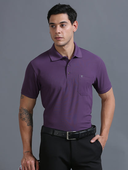 Mens Smart Dry fit Grape Polo Tees with Pocket TK710