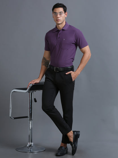Mens Smart Dry fit Grape Polo Tees with Pocket TK710