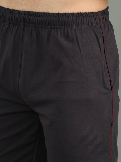 Mens Premium Charcoal Shorts With Logo Embroidery TK709