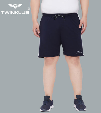Mens Premium Navy Shorts With Side Cut And Zip Pockets Plus TK711P