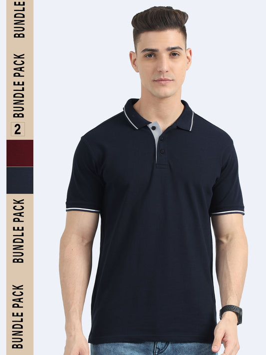 Pack Of 2 Mens Premium Polo T-shirt TK707 TK735