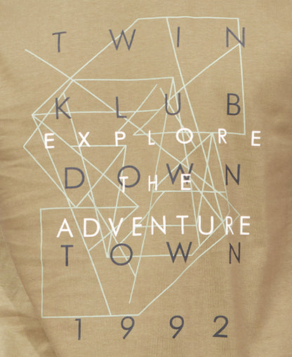 Men's Olive Green Graphic Tees Printed Roundnecks TK722