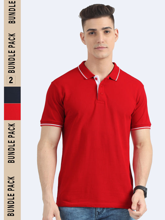 Pack Of 2 Mens Premium Polo T-shirt TK707