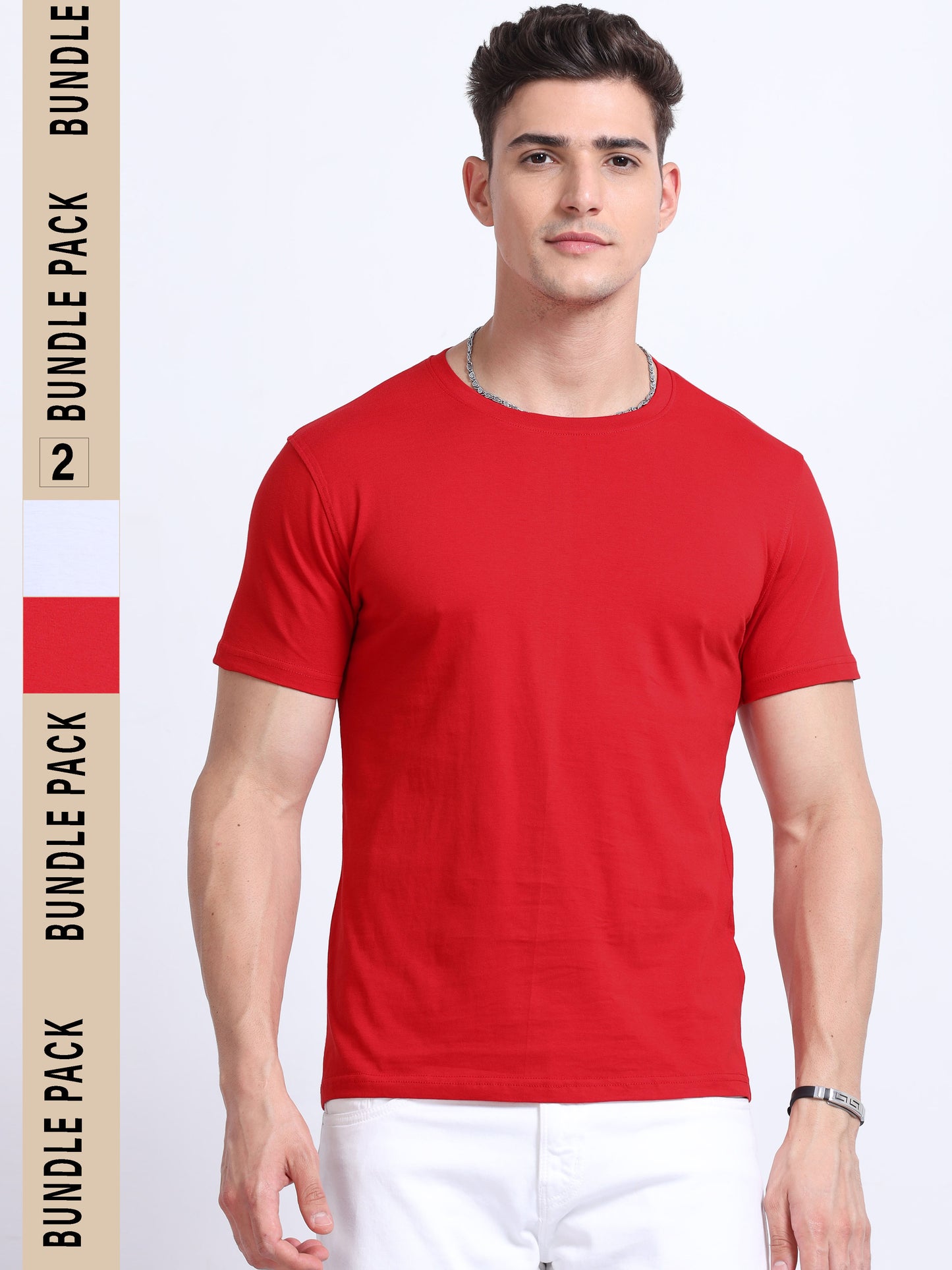 Pack Of 2 Mens Classic Crew Neck T-shirt TK735