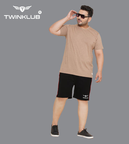 Mens Premium Black Shorts With Zip Pockets Plus TK703P