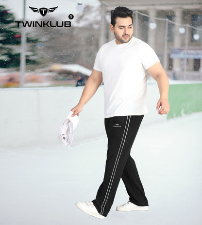 Premium  Black Track Pant With side zip pockets Plus TK705P