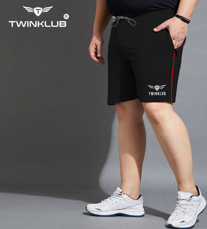 Mens Premium Black Shorts With Zip Pockets Plus TK703P