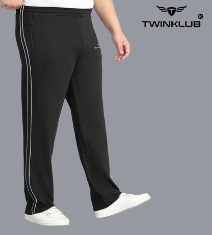 Premium  Black Track Pant With side zip pockets Plus TK705P