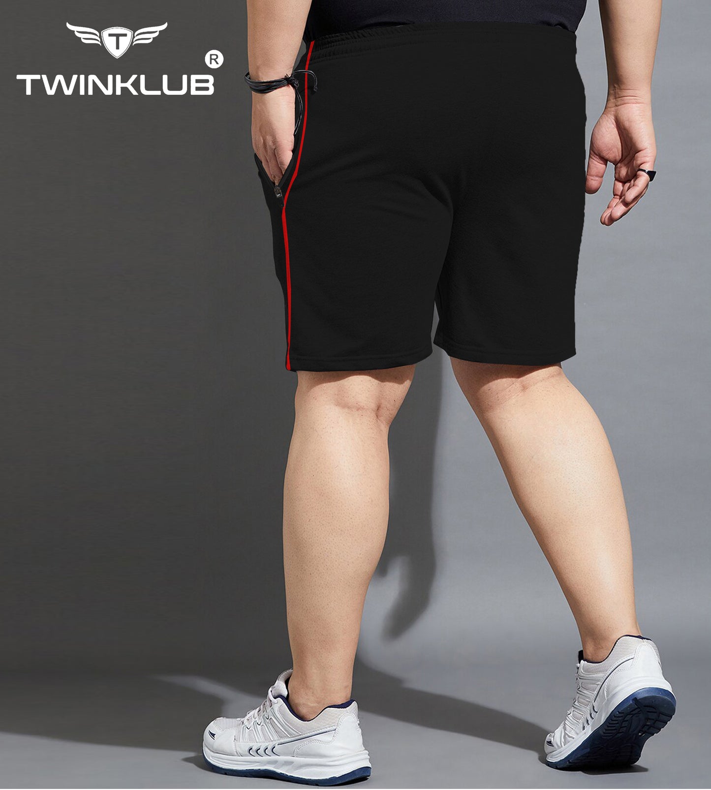 Mens Premium Black Shorts With Zip Pockets Plus TK703P