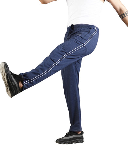 Premium Navy Melange Track pants With side zip pockets TK705