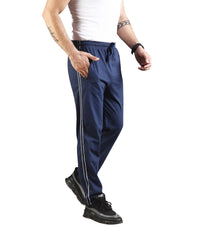 Premium Navy Melange Track pants With side zip pockets TK705