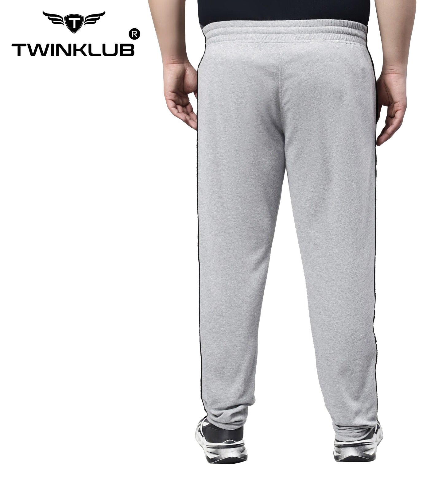 Premium  Grey Melange Track Pant With side zip pockets Plus TK705P