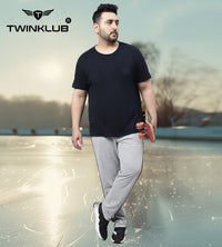 Premium  Grey Melange Track Pant With side zip pockets Plus TK705P