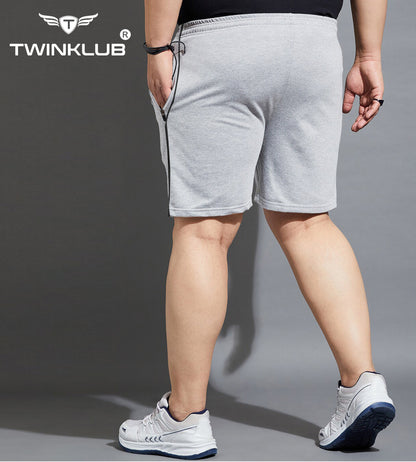 Mens Premium Grey Melange Shorts With Zip Pockets Plus TK703P