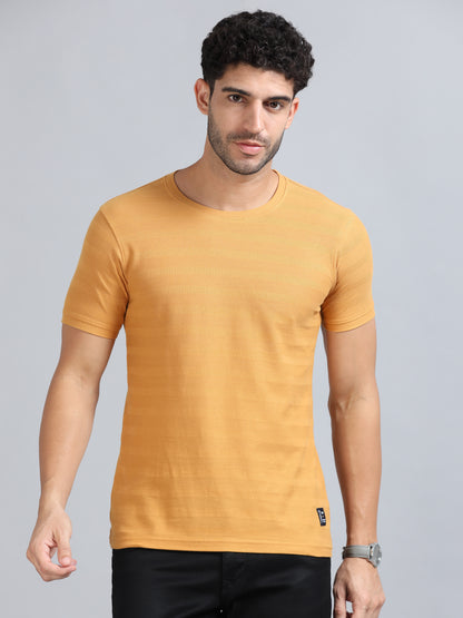 Mens Premium SIGNATURE JACQUARD ROUNDNECKS - BUTTERSCOTCH  TK738